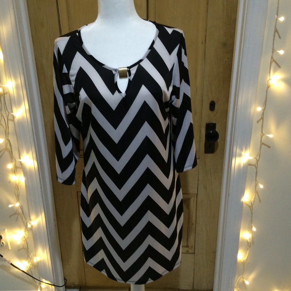 Black and White Chevron Dress
